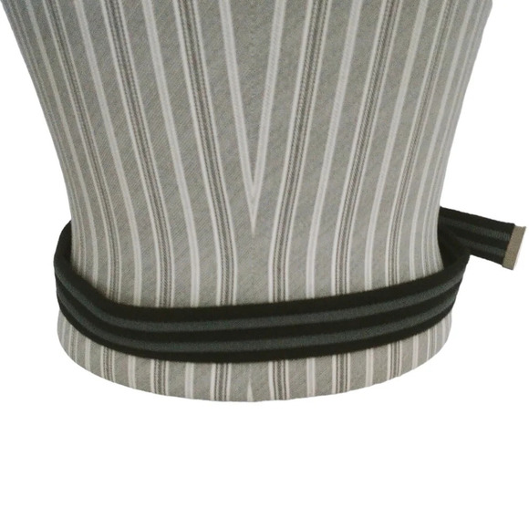 Heavy Duty Woven Cotton Belt with Stripes Metal Clasp and Grommets M/L - Picture 4 of 11